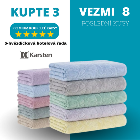 MEGA KIT obsahující 8 SUPER RUČNÍKŮ - KUPTE 3, DOSTANETE 8 (VÝPRODEJ - POSLEDNÍ DEN)